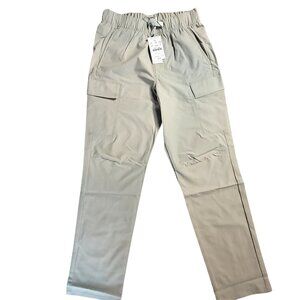 Crewcuts Performance Boys Beige Elastic Waist Cargo Pants Size 8 Lightweight
